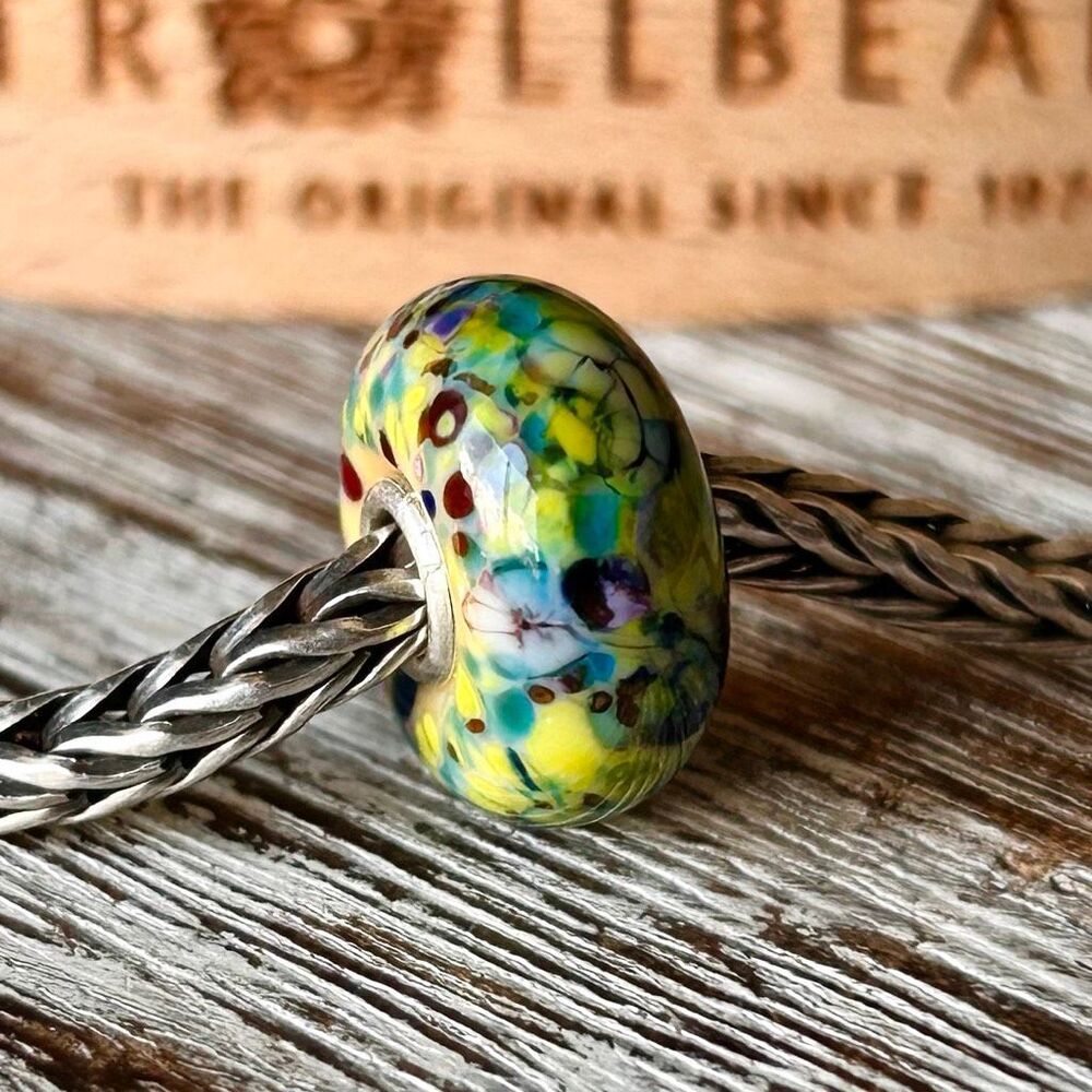TROLLBEADS TrollStone Yellow Blue Teal Maroon Mosaic LAA 925S NEW w Tags